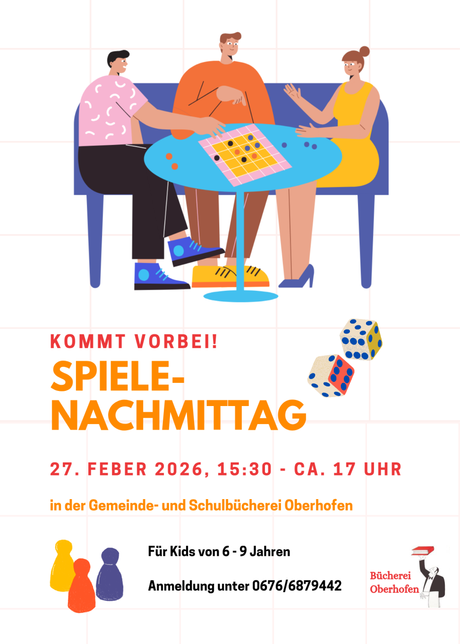 Ankündigung für Spielenachmittag